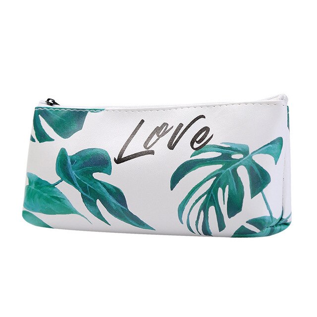 Tropical Leaf Cosmetic Bag